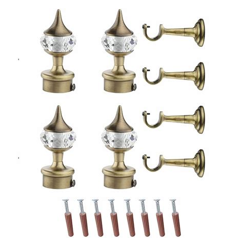 Single Diamond Aluminium Curtain Bracket with Support(Antique)-by GLOX ...