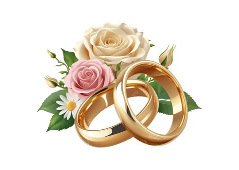 Anillos De Boda Con Flor PNG ,dibujos Anillos De Oro, Anillo De Bodas, Anillo Con Flor PNG ...