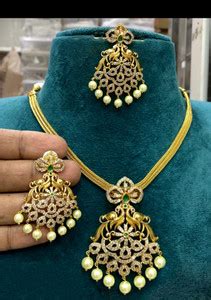 YIMBLI Brass Gold-plated Gold Jewellery Set Price in India - Buy YIMBLI ...