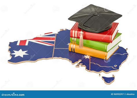 在澳大利亚概念， 3D的教育翻译 库存例证. 插画 包括有 毕业生, 研究, 知识, 培训, 帽子, 文凭 - 96995297