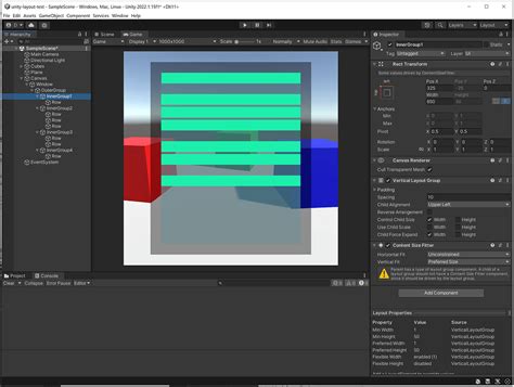 Unity 3D Vertical Layout Group 的图像结果