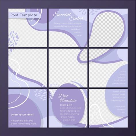 Pack of social media puzzle feed posts | Free Vector