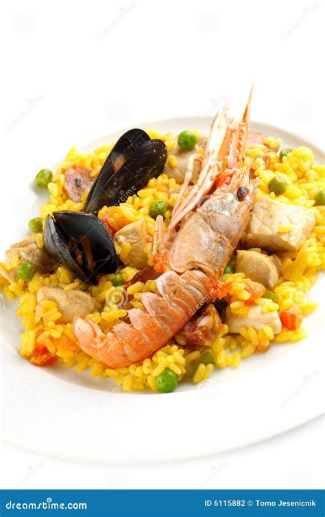 Traditional Spanish Food Paella Stock Photo - Image of rice, vegetables ...