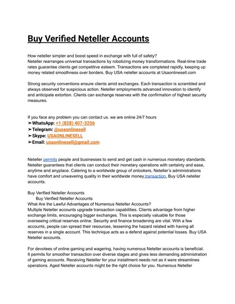 PPT - Buy Verified Neteller Accounts PowerPoint Presentation, free ...