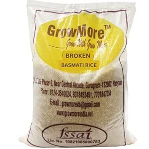 GROW MORE Basmati Broken Rice (5 KG) | Extra Long Grain Daily Cooking ...