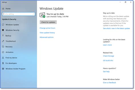 Image result for System Update Settings Windows 1.0