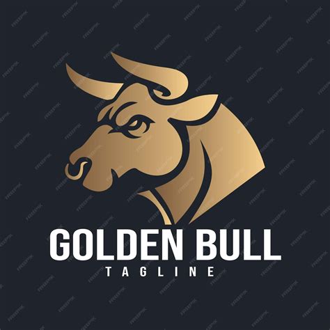 Premium Vector | Gold Bull Logo An elegant sideways bulls head with a ...