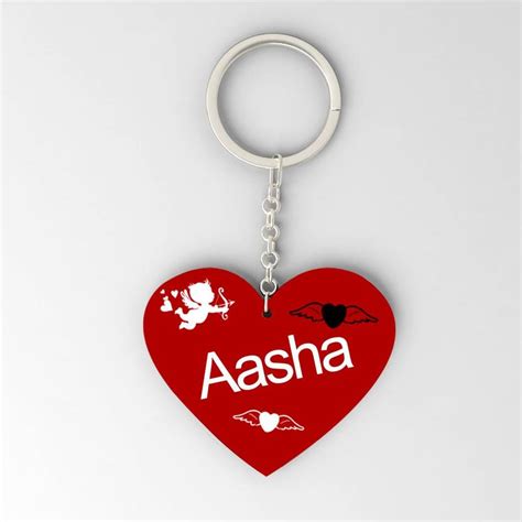 Gifts Zone - Aasha Name Beautiful Heart Shape Plastic Keychain Best ...