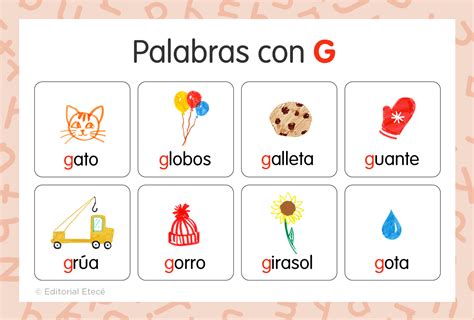 +100 Palabras con G (con imágenes) - Lenguaje.com