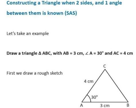 Steps to construct SAS triangle - Brainly.in