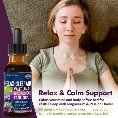 Gotas de ayuda para dormir de raíz de valeriana, relajación de magnesio ...