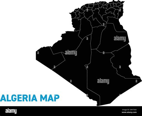 High detailed map of Algeria. Outline map of Algeria. Africa Stock Vector Image & Art - Alamy