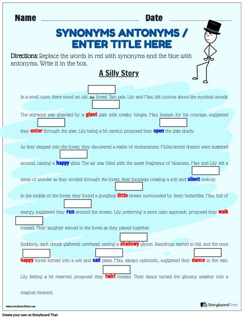 Free Preschool & Kindergarten Synonyms and Antonyms Worksheets ...