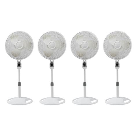 Lasko 16" Remote Control Oscillating 3 Speed Standing Floor Fan, White ...