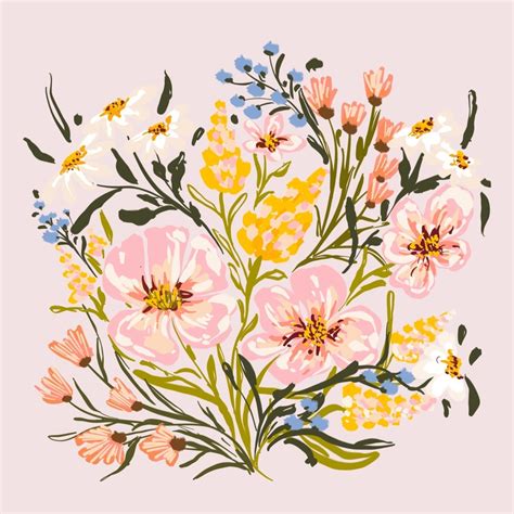Spring flowers illustration , an art print by AKartShop - INPRNT