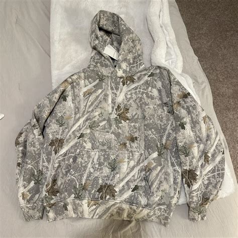 Abercrombie mens viral camo hoodie size M - Depop