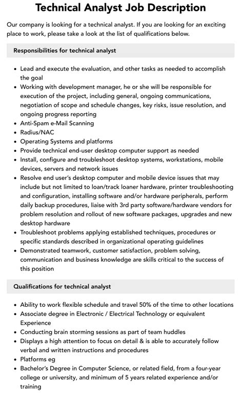 Image result for Technical Analyst Job