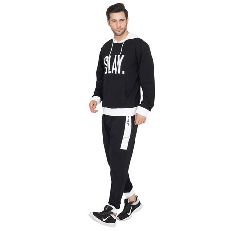 SLAY. Classic Men's Colorblock Black & White Tracksuit -SLAY. Tracksuit ...