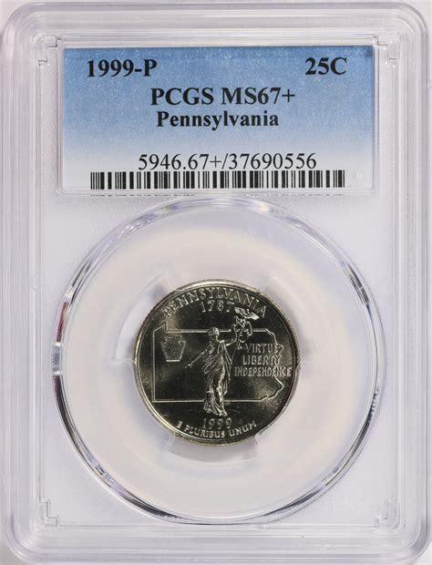 1999-P State Quarter Pennsylvania PCGS MS-67+ (Item 1558003 ...