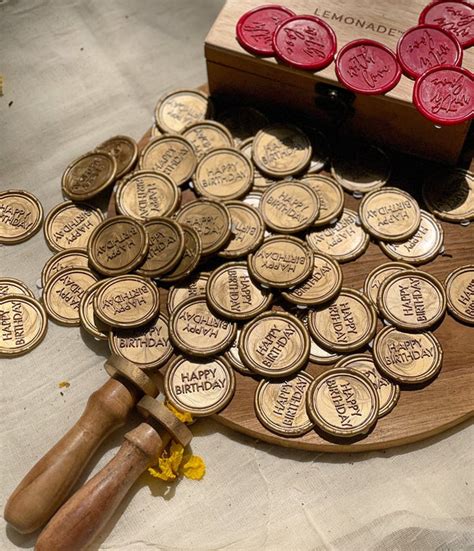 Pre Design - Self Adhesive | Peel-n-Stick Wax Buttons - Happy Birthday ...