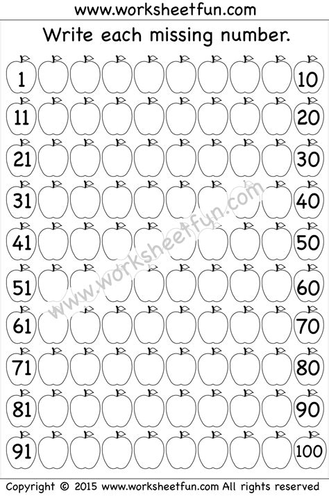 Missing Numbers Worksheet 1 50 - Printable Grammar Worksheett