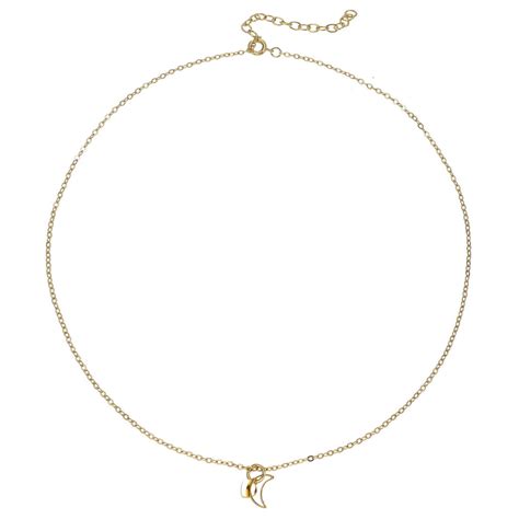 Moon And Heart Shape Charm Necklace - 18K Gold Plated – ISHI New York