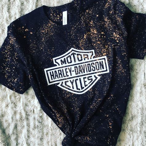 Distressed bleached harley davidson tee harley davidson etsy – Artofit
