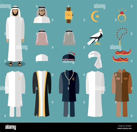 Arab man clothes and accessories. Arab cloth, traditional cloth, arabic ...