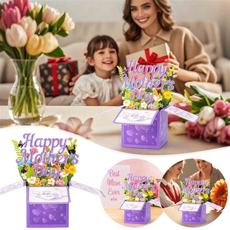 Mother's Day Card, 3D Pop Up Greeting Card with Personalized Message ...