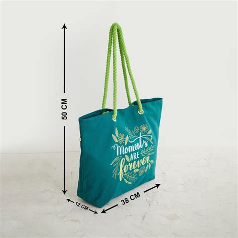 Buy Mineralas Blue Printed Cotton Shopping Tote Bag from Home Centre at ...