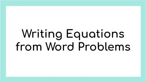 Writing Equations From Word Problems 的图像结果