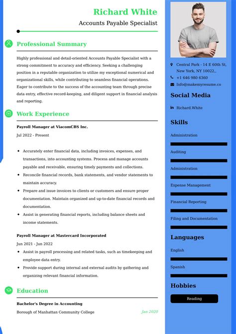 Accounts Payable Specialist Resume Examples - Australian Format and Tips