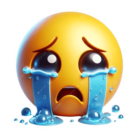 Large Crying Emoji With Tear Filled Eyes And Sad Expression, Crying ...