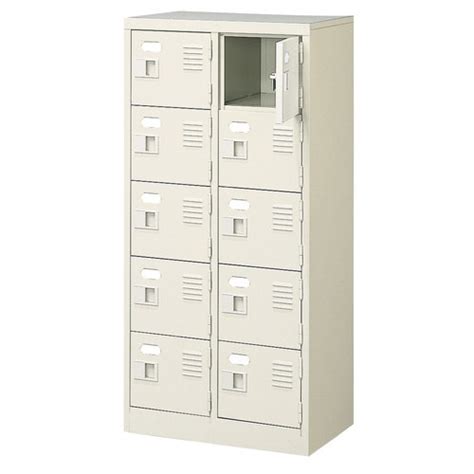 サカエ 扉付 シューズボックス 鍵無 BST2（幅524×奥行350×高さ1100mm・セミホワイト） BST2－5WN 1台 BST2 ...