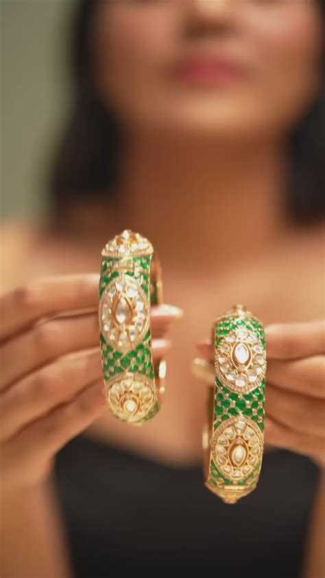 New Premium Kundan Wedding Bangle Kada – vijaykangan