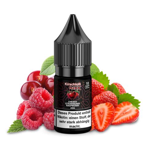 Kirschlolli MAXX Cherry Strawberry Raspberry - Nikotinsalz Liquid 10ml | 10mg Nikotinsalz | MF ...