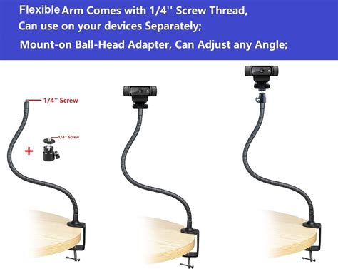 Buy 25 inch Flexible Jaw Arm Clamp Mount Holder Stand Compatible with ...