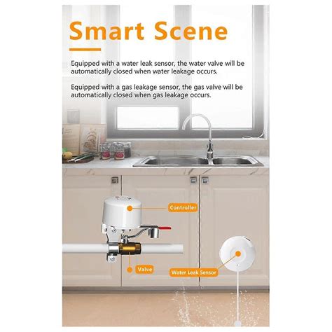 Tuya Smart WiFi Smart Valve Manipulator Gas Adjustable Water Valve Leak Controller Supports ...