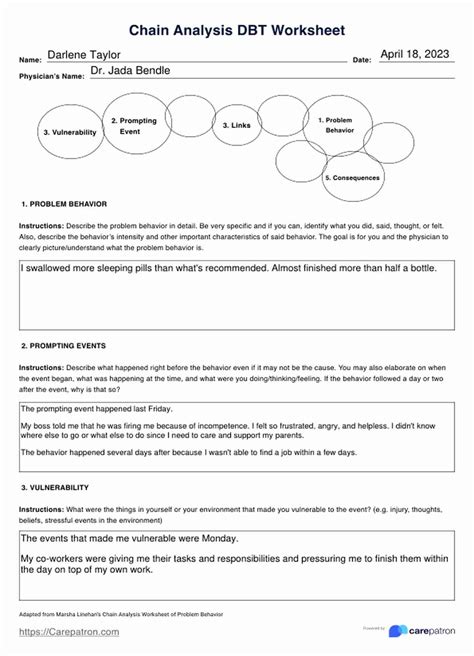 Chain Analysis DBT Worksheet & Example | Free PDF Download