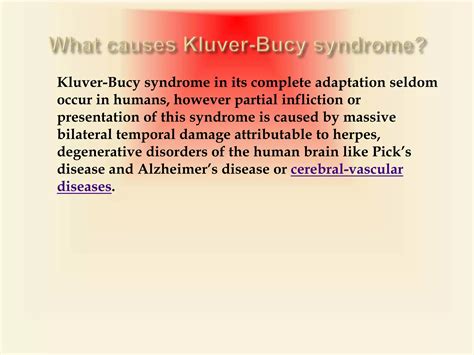 Kluver bucy syndrome | PPTX