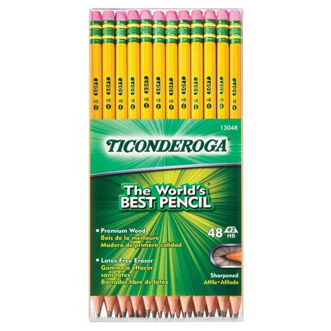 Ticonderoga Premium Wood Pencils, Sharpened #2 Lead, Yellow, 48 Count ...