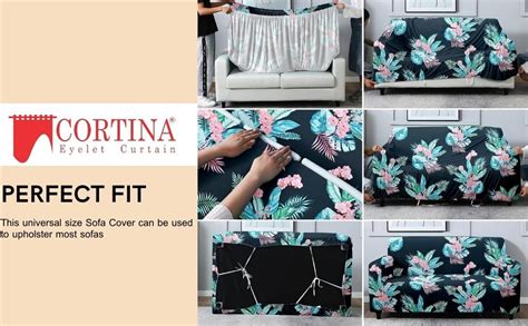 Cortina Two Seater Sofa Cover, Polyster Spandex Stretchable Elastic ...