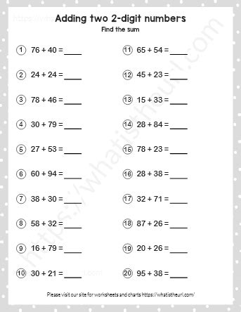Image result for Adding 2-Digit Numbers with Answer
