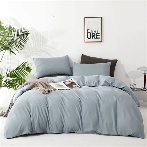 Amazon.com: Luxlovery Light Blue Comforter Set Twin Dusty Blue Bedding ...