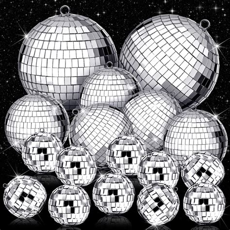17 Pack Large Disco Ball Hanging Disco Ball Small Disco Ball Mirror ...