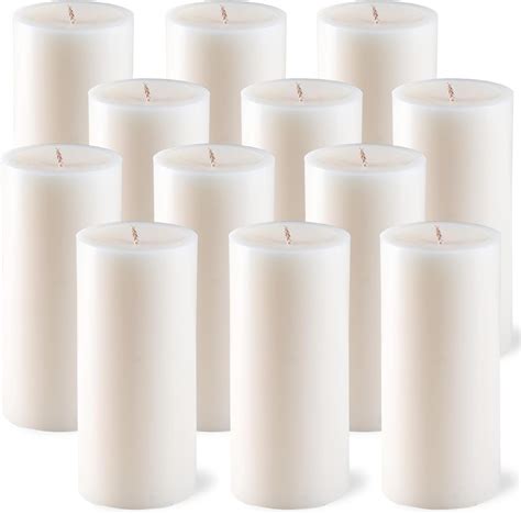 Amazon.com: 2.8x6 Pillar Candles Set of 12, Unscented White Pillar ...