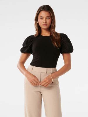 Buy Forever New Dionne Crew Neck Crepe Top Online