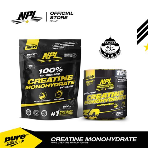 NPL 100% Creatine MonoHydrate (150g/500g) Micronized Water Retention Lean Muscle Strength ...