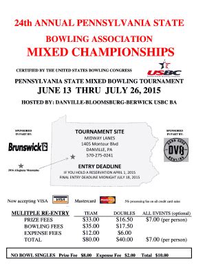 Fillable Online CERTIFIED BY THE UNITED STATES BOWLING CONGRESS Fax ...