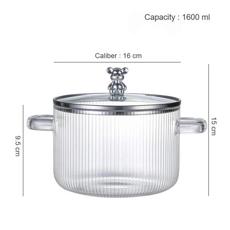 Fluted Borosilicate Glass Casserole with Lid 1600ml – TARISSA